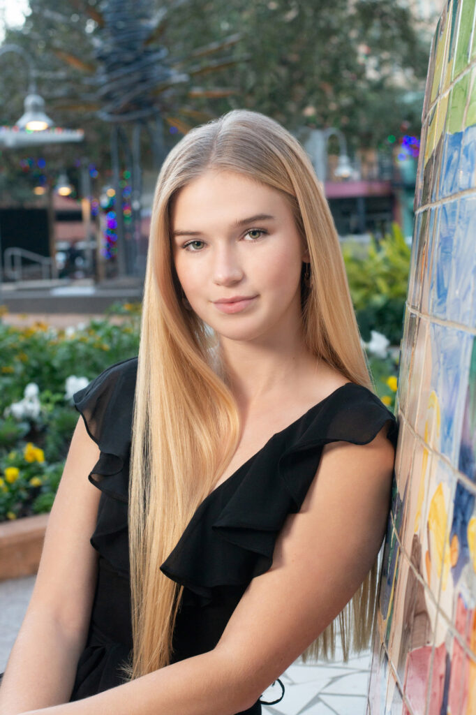 Senior picture in downtown Houston
