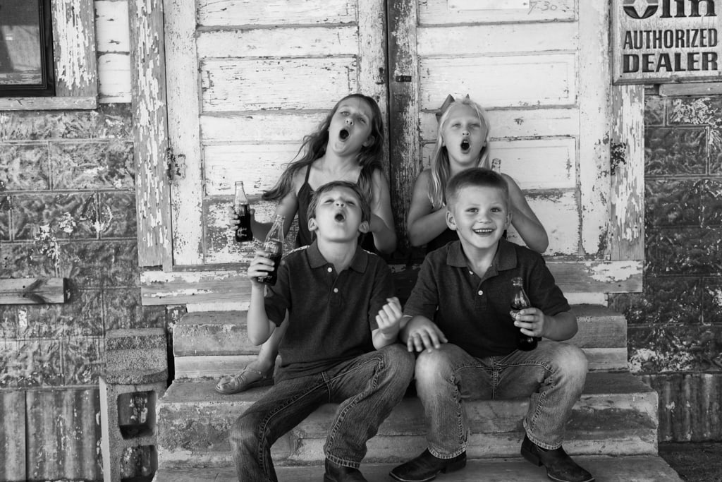 Children's portrait in Black and White taken near Round Top, Texas (Shelby, Texas) by Sandy Flint